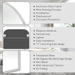 Modern Large Wall Mirror, Modern Mantel Minimalist Home Decor, Brushed Silver Metal Framed Arched Mirror for Living Room, Bedroom, Fireplace, Mantle, Entryway, Bathroom, 36