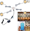 Smart LED Puck Lights with APP Control, Dimmable Cabinet Lighting with Bluetooth, Music Sync and Timer Function, Under Cabinet Lights, DC 12V Adaptor (Silver, Warm White Light, 4Pack)
