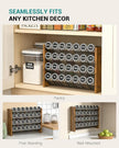 NESAPTO Spice Rack Organizer for Cabinet, Wooden 4 Tier Vertical Seasoning Organizers for Kitchen Pantry, Countertop/Wall Mount, Holds 28 Spice Jars (No Jars Included), 14
