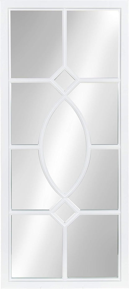 Kate and Laurel Cassat Casual Modern Window Wall Accent Mirror, White