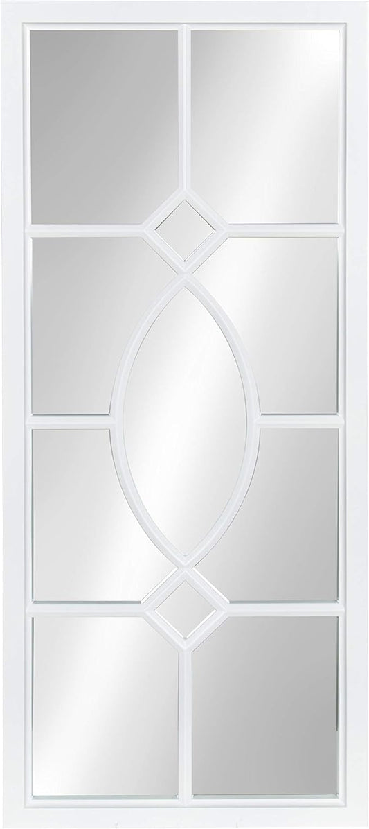 Kate and Laurel Cassat Casual Modern Window Wall Accent Mirror, White