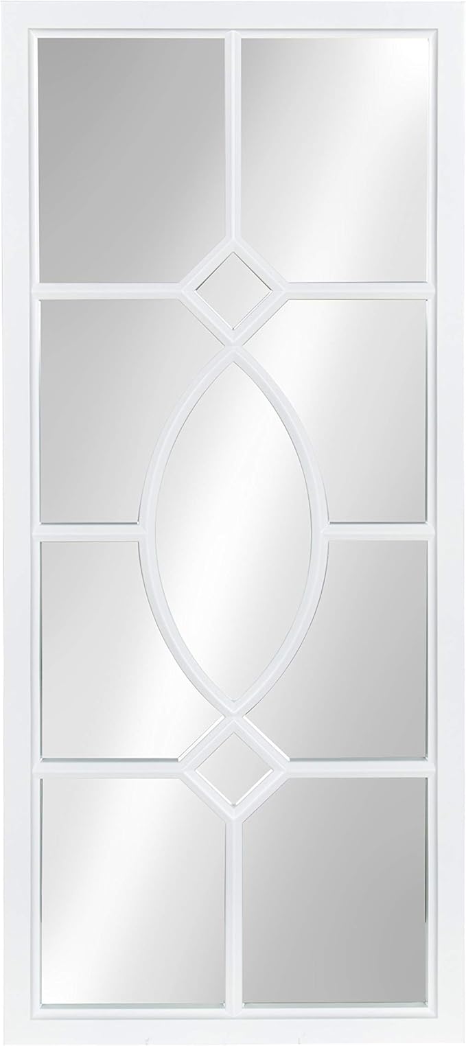 Kate and Laurel Cassat Casual Modern Window Wall Accent Mirror, White