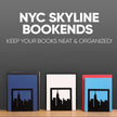 Geomod Decorative New York City NYC Skyline Metal Bookends (Black, 1 Pair) Book Ends for Tables, Desks, Shelves | Bookends to Hold Tall, Hardback Books…