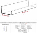 4 Pcak Clear Acrylic Shelves for Bedroom,Room,15 Inch Bathroom Wall Shelf & Organizer,Invisible Floating Shelves & Wall Storage for Collectibles Perfume Shelf,Record,Funko Pop,Lego Display,Bookshelf