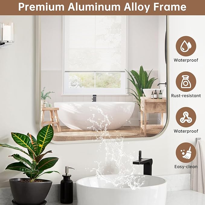 Brushed Nickel Mirror, 22