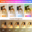 Battery Operated Wall Sconce Set of Two, Rattan Wall Sconces Battery Operated Set of 2, Boho Wall lights with Remote, Rechargeable Wall Sconce for Bedroom,Living Room, Entryway 15 Colors Dimmable
