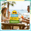 4 Pcs Summer Table Decor Wooden Sunshine Beach Tiered Tray Decor Rustic Farmhouse Sunshine Block Signs Gifts Summer Table Centerpieces for Home Kitchen Coffee Bar Shelf Office Decorations