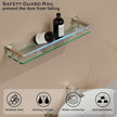 Glass Shelf for Bathroom Wall Sheves 24 inch Rectangular Stainless Steel Tempered Glass Modern Stainless Steel Wall Mount Accessories Organizers Storage (Brushed Nickel, 24‘’)