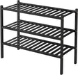 3 Tier Bamboo Shoe Rack for Closet Free Standing Wood Shoe Shelf Storage Organizer for Entryway Small Space Stackable 27