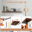 Assembly Easy Floating Shelves Set of 3,24 Inch Wall Mounted Wooden Shelf, Rustic Hanging Shelves for Home Decor, Books and Storage, Organizer for Bedroom,Small Bathroom,Kitchen,Vintage Brown