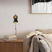 Modern Plug-in Wall Sconces - Adjustable Reading Light with Real Wood Accent, Matte Black Wall Lamp for Bedroom, Living Room, Apartment, Home Office