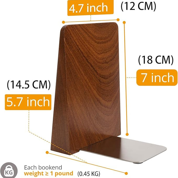 Wood Handmade Book Ends to Hold Books Large Heavy Duty Bookends for Shelves Decorative Book End for Heavy Books