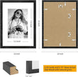 puthiac 9x12 Solid Oak Wood Picture Frame, Fits 6x8 with Mat or 9x12 Without Mat, Wall or Tabletop Display with Stand, Vertical or Horizontal, Plexi Front, 1 Pack, Black