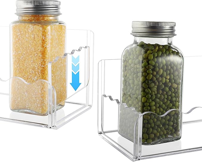10 inch Spice Rack Wall Mounted,4 Pack Spice Organizer Shelf for Stove Cabinet Pantry Door, Adhesive or Screw Hanging Wall Spice Shelf Storage Holder in Kitchen and RV - Clear Color