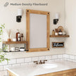 QEEIG ‎Bathroom Shelves Over Toilet - Paper Storage Wall Mounted Farmhouse Decor Decorations Aesthetic Décor Sign Small Floating Shelf 2+1 Set 16 inch, Rustic Brown (020BN)