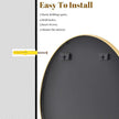 VooBang Gold Round Bathroom Mirror, 20 inch Circle Wall Mounted Hanging Mirror with Simple Modern Circular Metal Frame for Hallway, Entryway, Living Room, Gold Frame