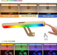 Picture Light, Battery Operated Picture Light with Remote, Rechargeable Picture Frame Light, 32 LED, 16 Color Changing, Art Light for Paintings for Display, Picture-Gold