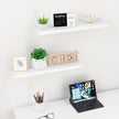 Floating Shelves (Set of 2) – Wall Mounted Shelves for Home Décor and Storage, Natural Pine Wood, Suitable for Living Room and Bedroom (White, 23.6