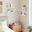 ELYKEN Floating Shelves for Wall, Set of 2 Hanging Shelves, 2-Tier Wall Mounted Storage Shelves for Books & Decor, Perfect for Living Room, Bedroom, Kitchen, Home Office, Study, White