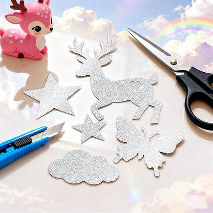 Peel and Stick Wallpaper Borders 390” x 4” Self Adhesive Mirror Frame Border Glitter DIY for Kitchen Bathroom Mirror Removal Border Sticker Wall Decor Cover 10.8 Sq.Ft, Sliver Glitter