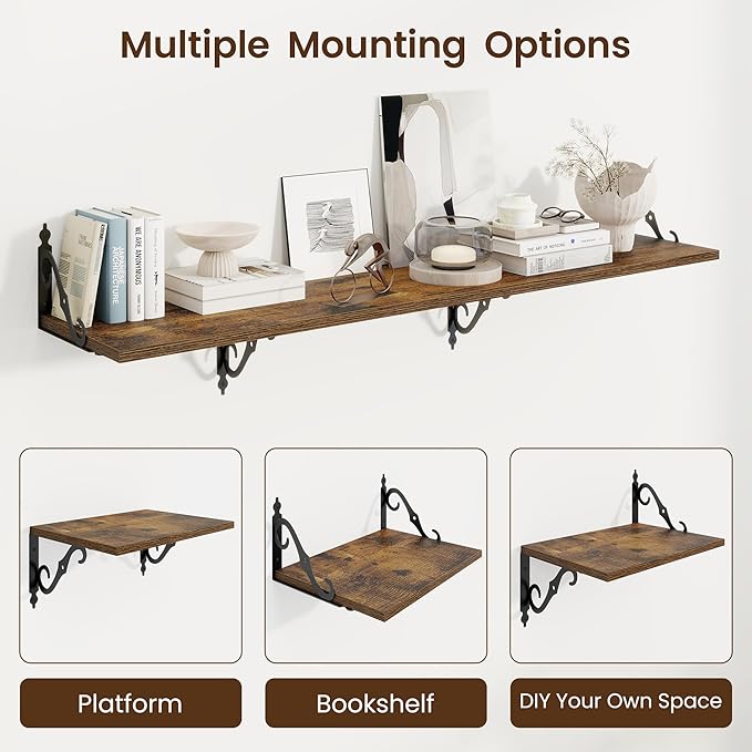RICHFOCUS 12 Inch Deep Floating Shelves for Wall, 16