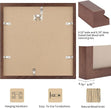 puthiac 10x10 Solid Oak Wood Picture Frame, Fits 6x6 with Mat or 10x10 Without Mat, Wall Display Only, Plexi Front, 1 Pack, Walnut