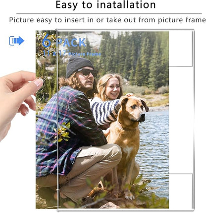 DZZ 11x17 frame Clear Acrylic 11 x 17 picture frame,High Transparent Photo Frame,frames 11x17 for Photo Poster Canvas Certificate Document Gallery,Set of 6