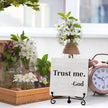 Inspirational Office Desk Decor, Trust Me God Sign, Desk Decorations For Office Home Living Room Classroom, Shelf Decor, Inspirational Christian Gifts, Wooden Plaque With Stand (B02)