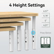 Cabinet Organizer Shelf, Spice Rack Set of 2 Kitchen Pantry Cupboard Shelves, Stackable, Height Adjustable, Natural Bamboo (15.6