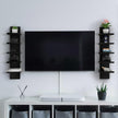 5 Tier Wall Shelves Black, Vertical Column Shelf Floating Storage Home Decor Organizer Design Utility Shelving Bedroom Living Room, 30.7