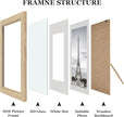 Picture Frames, Made of Real Glass and Wooden Frame, Gallery Photo Frames Set of 10 for Collage Wall Decor, Multi Sizes Including 8x10, 5x7, 4x6 for Mounting or Tabletop Display, Wood