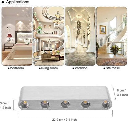 Kawell 10W Modern Wall Sconce LED Wall Light Up Down Indoor LED Wall Lamp Aluminum for Bedroom Living Room Bedside Stairs Hallway Corridor, 3000K