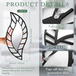 Roowest 2 Pcs Decorative Mirror Wall Decor Leaf Teardrop Mirror Wall Mounted Decorations for Living Room Bedroom Bathroom Vanity Entryway Office(Black)