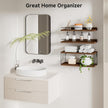Floating Shelves for Wall, Floating Shelf for Bathroom Set of 3, Floating Shelf for Wall with Toilet Paper Holder for Bathroom, Bedroom, Living Room, Kitchen, Office (Brown)