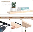 Marsmiles Natural Wood Floating Shelves | 24 Inch Unfinished Wood Wall Shelves Set of 2 | 24