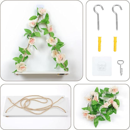 Floating Shelves for Wall,Plant Wall Decor,Hanging Shelf,Cottage Core Decor,Room Decor Aesthetic,Trinket Shelf,Hanging Shelves,Floating Shelves for No Drilling,Two-Piece Set