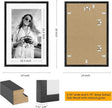 puthiac 13x19 Solid Oak Wood Picture Frame, Fits 11x17 with Mat or 13x19 Without Mat, Wall Display Only, Vertical or Horizontal, Plexi Front, 1 Pack, Black