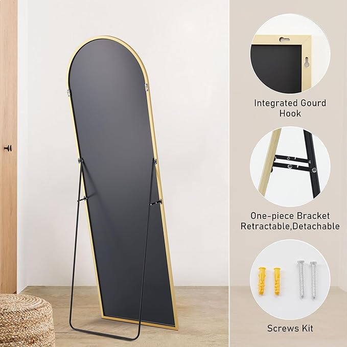 OLIXIS Arched Full Length Mirror for Bedroom, 65