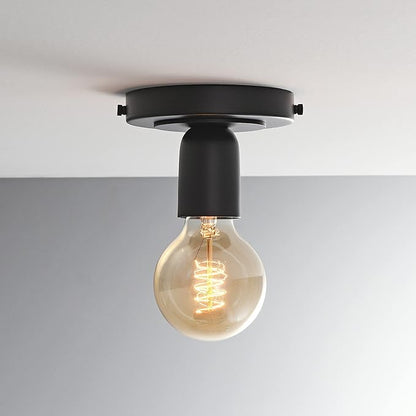 BRIGHTTIA Luna Uno 1-Light Wall Sconce - Mid Century Industrial Modern Flush Mount Fixture for Wall & Ceiling - Minimalist Lamp for Bathroom and Small Spaces - Matte Black (BC0026-1B)