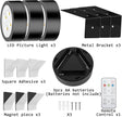 Wireless Battery Operated Painting Light with Remote Control,3 Lighting Modes Magnetic Led Art Display Light for Picture Frame, Dimmable and Timer, Wall Decor Display Light 3Pack White