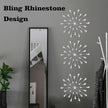 ZEXUIRU 3 Pack Silver Sunburst Wall Decor – Metal Crystal Wall Art with Sparkling Rhinestones, 14’’/18 Inch Starburst Wall Hanging Set for Living Room Bedroom Bathroom – Modern Bling Home Decorations