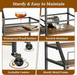 VINAEMO Rolling Bar Cart with Wine Glass Holder, Bar Carts for The Home, Bar Stand for Home, Small Mini Bar for Whiskey Wine, Liquor Cart for Home Bar, Alcohol Cabinet for Bar, Kitchen, Dining Room