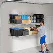 FLEXIMOUNTS 2-Pack 2x6ft Garage Shelving 24-inch-by-72-inch Heavy Duty Wall Mounted Shelves Garage Storage Rack Floating Shelves, 1400lbs Load Capacity, White, Classic Series
