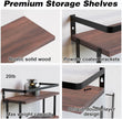 RICHER HOUSE 2+1 Tier Wall Mounted Floating Shelves Set of 2, Rustic Wood Shelf with Metal Frame, Extra Storage Rack for Bathroom, Kitchen, Bedroom with Tissue Rack & Towel Bar - Rustic Brown