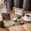 Coffee Bar Decor Vintage Mini Metal Pickup Truck Decor with Book Accessories for Coffee Station, Farmhouse Tiered Tray Table Decorations for Home Kitchen, Cafe