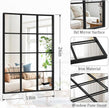 Black Rectangle Mirror, Metal Framed Wall Mounted Mirror Modern Artistic Decorative Mirrors for Living Room Bedroom Entryway, 18x26 Inch Decor