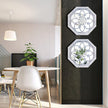2 PCS Octagon Wall-Mounted Mirrors,Vintage Farmhouse Mirror for Wall Decor,Rustic White Color Decorative Accent Mirror for Foyer, Bathroom, Bedroom. (12”x12”)