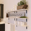 RICHER HOUSE Floating Wall Shelves, Rustic Wood Bathroom Shelves Set of 5, Farmhouse Style Shelf for Décor, Hanging Bedroom, Storage, Kitchen, Living Room - White