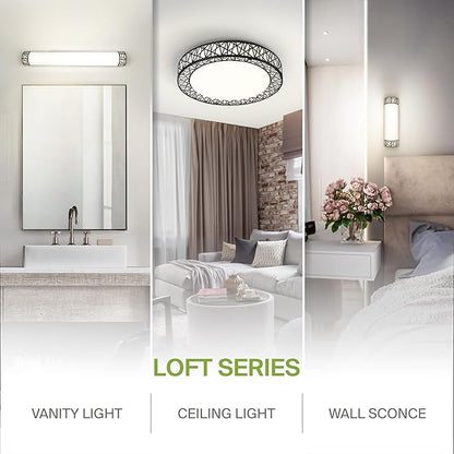 ASD 12 Inch LED Indoor Wall Sconce - Matte Black Modern Dimmable 15W 2700K-5000K Adjustable Wall Mounted Light Fixtures, Wall Lights for Bedroom, Bathroom, Living Room, Hallway Decor - ETL 4 Pack