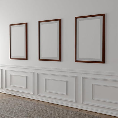 Pangda 3 Set Peel and Stick Accent Wall Molding Kit Inner and Outer Layers Style Premade Wainscoting Panels for Walls Picture Frame Molding for Home Decoration(40''x20'',Square)